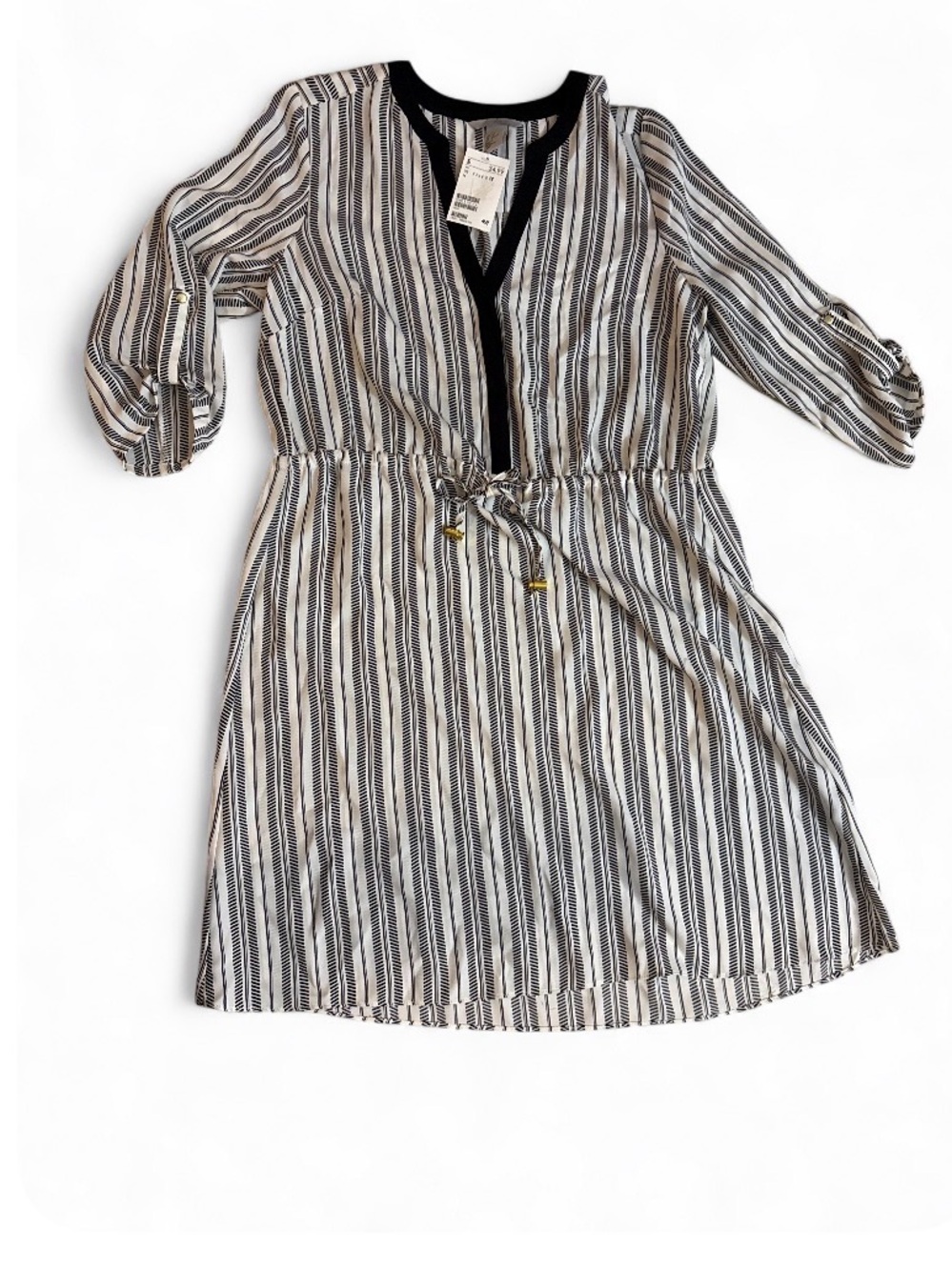 H&M Striped Midi Dress - Black & White